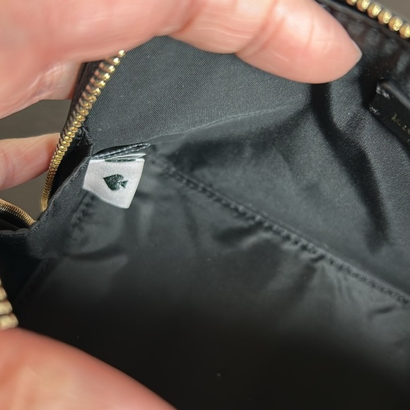 Kate Spade New York Shimmy Glitter Fabric Small Cosmetic Case in black NEW - Picture 8 of 11